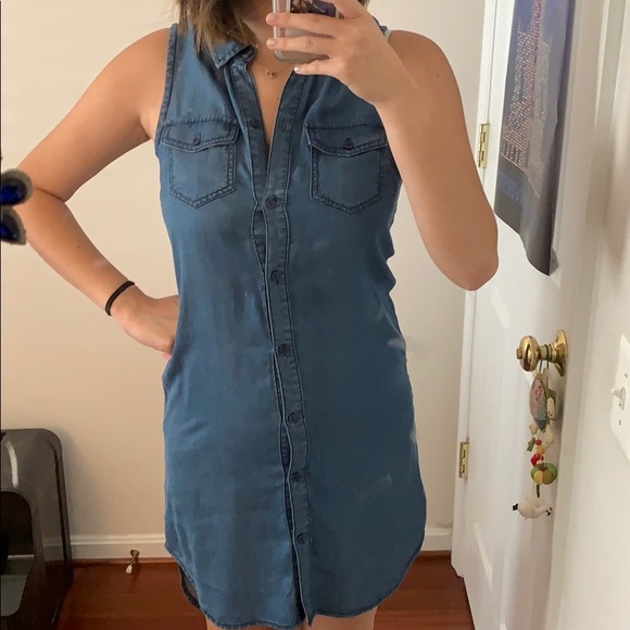 Love Fire High Low Chambray Denim Shirt Dress - Picture 5 of 5